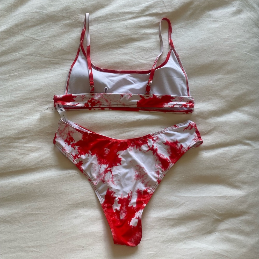 Shein Tie Dye Bikini Set Cami Top & High Leg Bottom 2 Piece Swimsuit - Picture 8 of 9